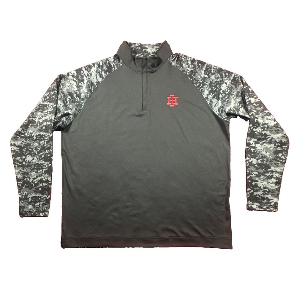 FootJoy Quarter Zip Pullover Mens Medium Gray Camo‎ Golf Stretch Athletic